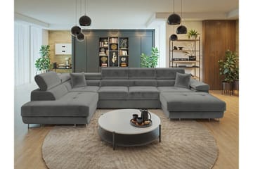 Gabina Soffa med Divan och Schäslong 4-sits - Grå - Products - Möbler - Soffa - Divansoffa & schäslongsoffa - 4 sits soffa med divan