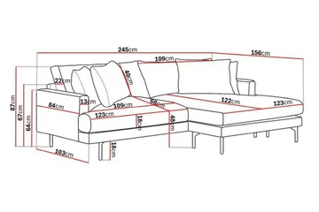Menard 4-sits Högervänd L-formad Divansoffa i Manchester - Grå - Products - Möbler - Soffa - Divansoffa & schäslongsoffa - 4 sits soffa med divan