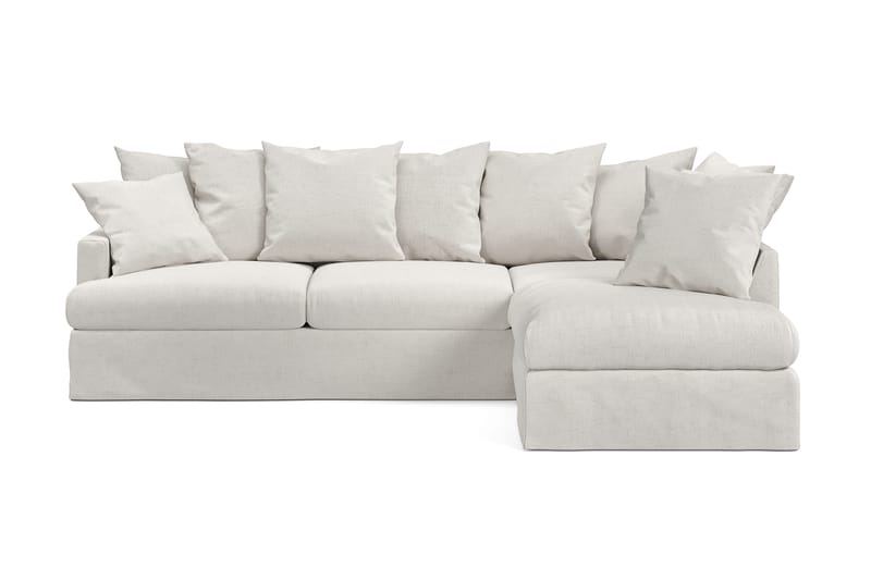 Menard 4-sits Högervänd L-formad Djup Schäslongsoffa i Tyg, Beige