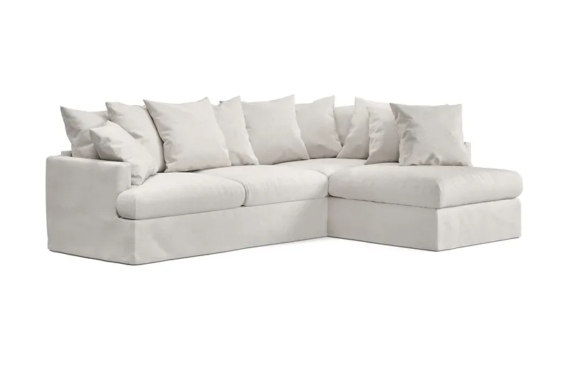 Menard 4-sits Högervänd L-formad Djup Schäslongsoffa i Tyg - Beige - Products - Möbler - Soffa - Divansoffa & schäslongsoffa - 4 sits soffa med divan