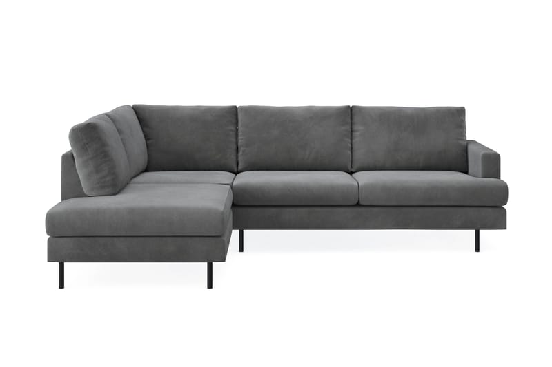 Menard Compact 4-sits Vänstervänd L-formad Schäslongsoffa i Manchester, Grå