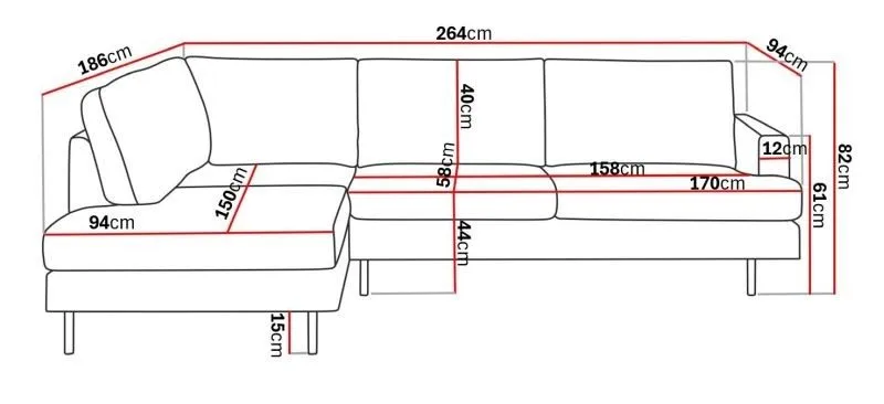 Menard Compact 4-sits Vänstervänd L-formad Schäslongsoffa i Manchester - Grön - Products - Möbler - Soffa - Divansoffa & schäslongsoffa - 4 sits soffa med divan