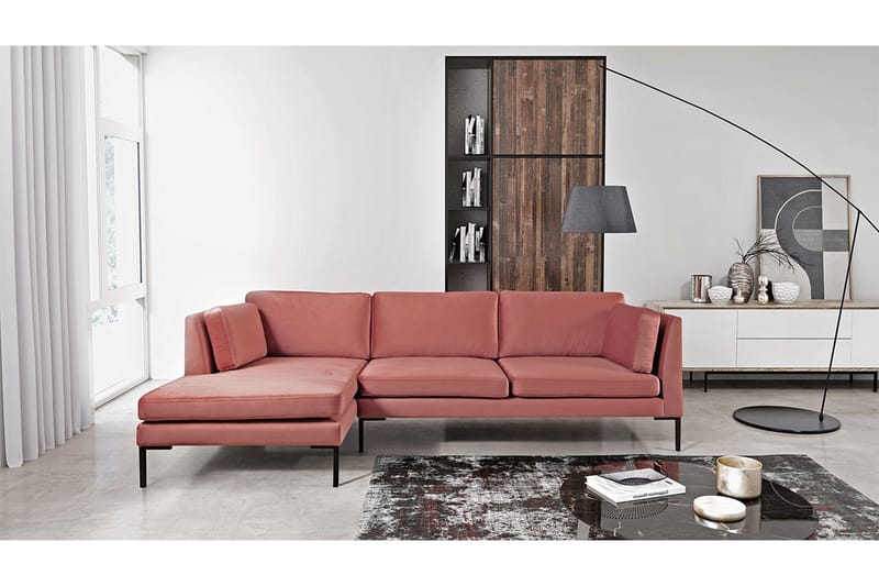 Ocean Hörnsoffa Höger - Rosa - Products - Möbler - Soffa - Divansoffa & schäslongsoffa - 4 sits soffa med divan