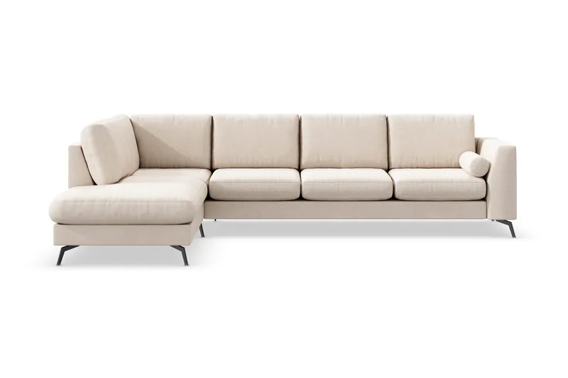 Ocean Lyx 4-sits Vänstervänd L-formad Schäslongsoffa i Tyg, Beige