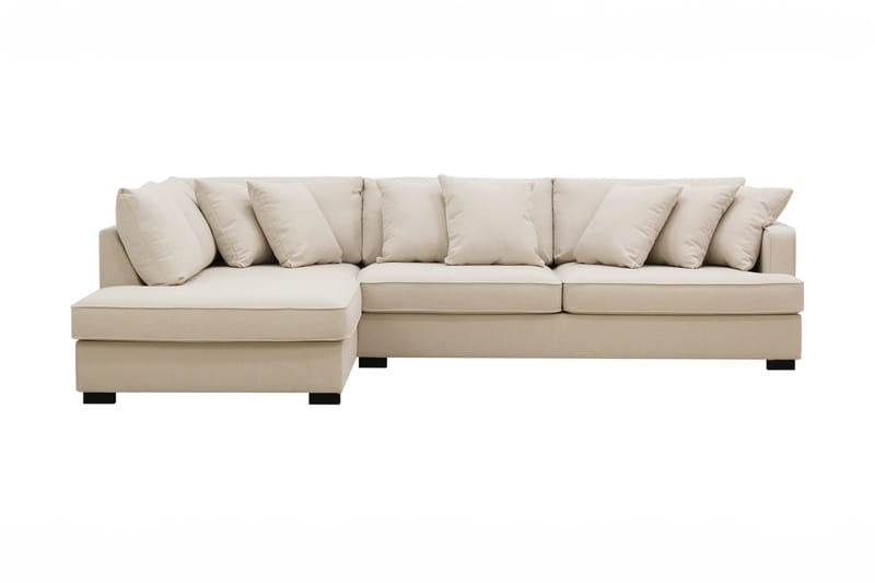 Rossita 4-sits Vänstervänd L-formad Djup Schäslongsoffa i Bouclé, Ljus Beige