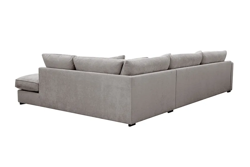 Rossita Lyx 4-sits Högervänd L-formad Extra Djup Schäslongsoffa i Chenille - Grå/Brun Chenille - Products - Möbler - Soffa - Divansoffa & schäslongsoffa - 4 sits soffa med divan