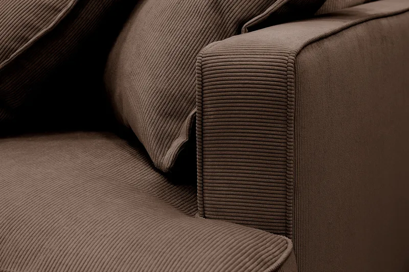 Rossita Lyx 4-sits Högervänd L-formad Extra Djup Schäslongsoffa i Manchester - Brun Manchester - Products - Möbler - Soffa - Divansoffa & schäslongsoffa - 4 sits soffa med divan