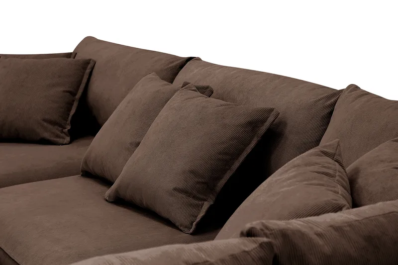 Rossita Lyx 4-sits Högervänd L-formad Extra Djup Schäslongsoffa i Manchester - Brun Manchester - Products - Möbler - Soffa - Divansoffa & schäslongsoffa - 4 sits soffa med divan
