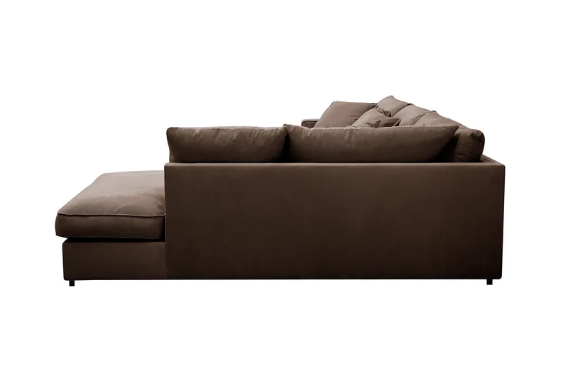 Rossita Lyx 4-sits Högervänd L-formad Extra Djup Schäslongsoffa i Manchester - Brun Manchester - Products - Möbler - Soffa - Divansoffa & schäslongsoffa - 4 sits soffa med divan