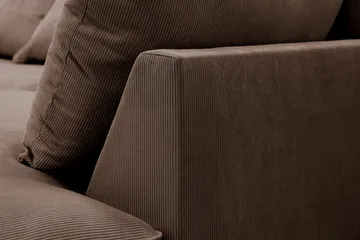 Rossita Lyx 4-sits Högervänd L-formad Extra Djup Schäslongsoffa i Manchester - Brun Manchester - Products - Möbler - Soffa - Divansoffa & schäslongsoffa - 4 sits soffa med divan