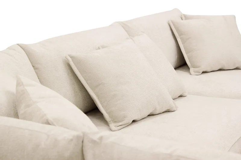 Rossita Lyx 4-sits Vänstervänd L-formad Extra Djup Schäslongsoffa i Chenille - Beige Chenille - Products - Möbler - Soffa - Divansoffa & schäslongsoffa - 4 sits soffa med divan
