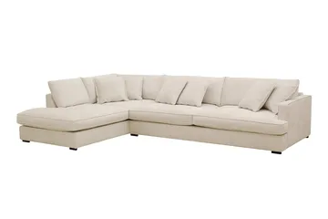 Rossita Lyx 4-sits Vänstervänd L-formad Extra Djup Schäslongsoffa i Chenille - Beige Chenille - Products - Möbler - Soffa - Divansoffa & schäslongsoffa - 4 sits soffa med divan