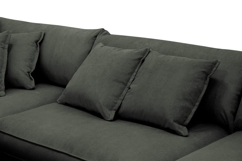 Rossita Lyx 4-sits Vänstervänd L-formad Extra Djup Schäslongsoffa i Manchester - Mörkgrön Manchester - Products - Möbler - Soffa - Divansoffa & schäslongsoffa - 4 sits soffa med divan