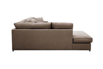 Rossita Lyx 4-sits Vänstervänd L-formad Extra Djup Schäslongsoffa i Tyg - Brun Tyg - Products - Möbler - Soffa - Divansoffa & schäslongsoffa - 4 sits soffa med divan