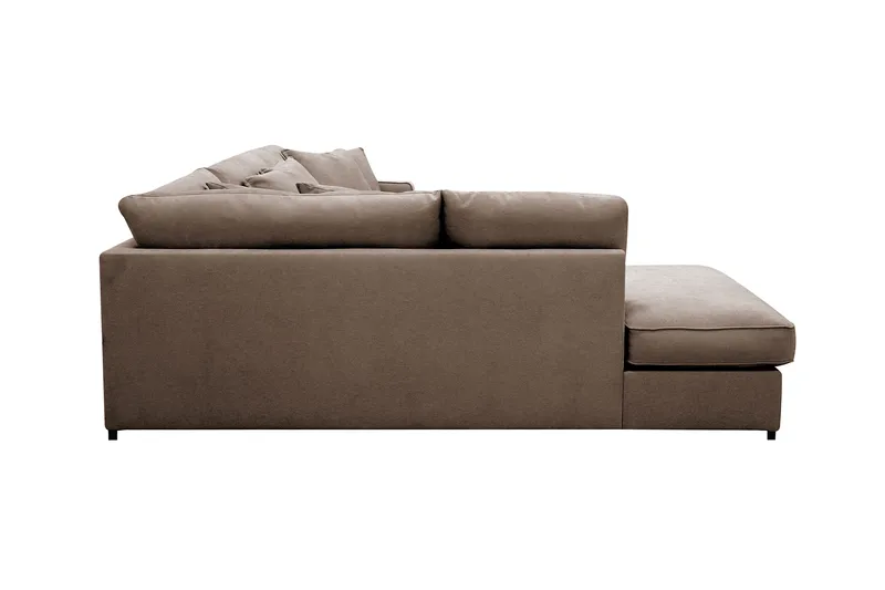 Rossita Lyx 4-sits Vänstervänd L-formad Extra Djup Schäslongsoffa i Tyg - Brun Tyg - Products - Möbler - Soffa - Divansoffa & schäslongsoffa - 4 sits soffa med divan