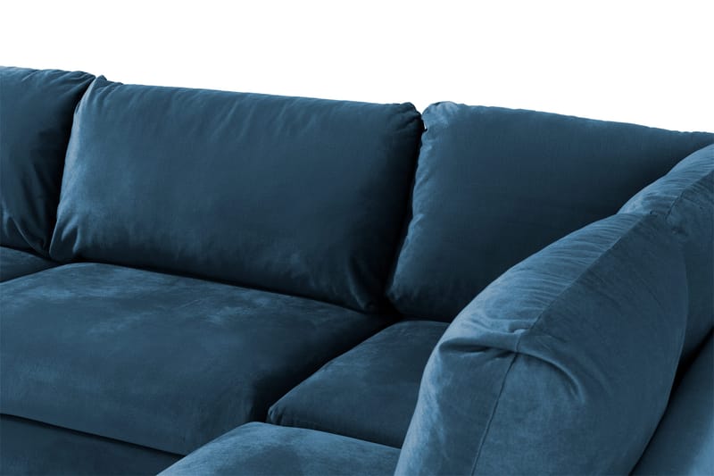 Trend 4-sits Högervänd L-formad Schäslongsoffa i Sammet - Blå - Products - Möbler - Soffa - Divansoffa & schäslongsoffa - 4 sits soffa med divan