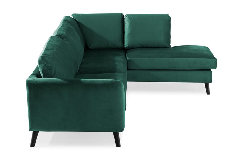 Trend 4-sits Högervänd L-formad Schäslongsoffa i Sammet - Grön - Products - Möbler - Soffa - Divansoffa & schäslongsoffa - 4 sits soffa med divan