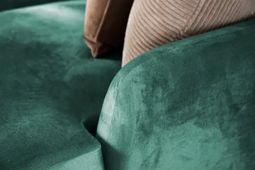 Trend 4-sits Högervänd L-formad Schäslongsoffa i Sammet - Grön - Products - Möbler - Soffa - Divansoffa & schäslongsoffa - 4 sits soffa med divan