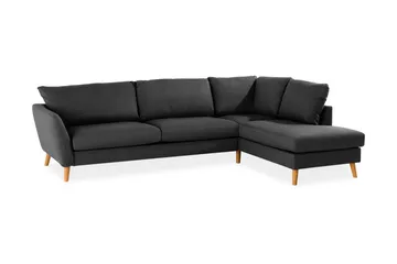Trend 4-sits Högervänd L-formad Schäslongsoffa i Tyg - Svart - Products - Möbler - Soffa - Divansoffa & schäslongsoffa - 4 sits soffa med divan