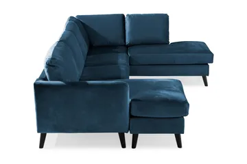 Trend 4-sits Högervänd U-formad Soffa med Divan och Schäslong i Sammet - Blå - Products - Möbler - Soffa - Divansoffa & schäslongsoffa - 4 sits soffa med divan
