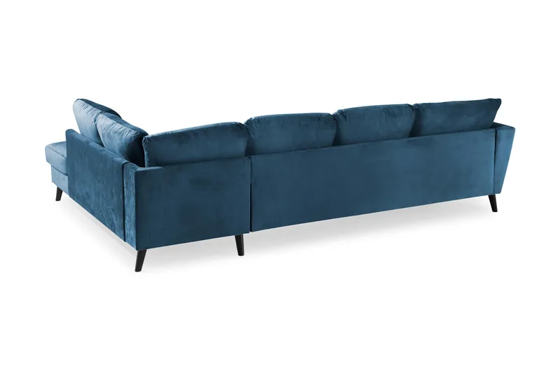 Trend 4-sits Högervänd U-formad Soffa med Divan och Schäslong i Sammet - Blå - Products - Möbler - Soffa - Divansoffa & schäslongsoffa - 4 sits soffa med divan