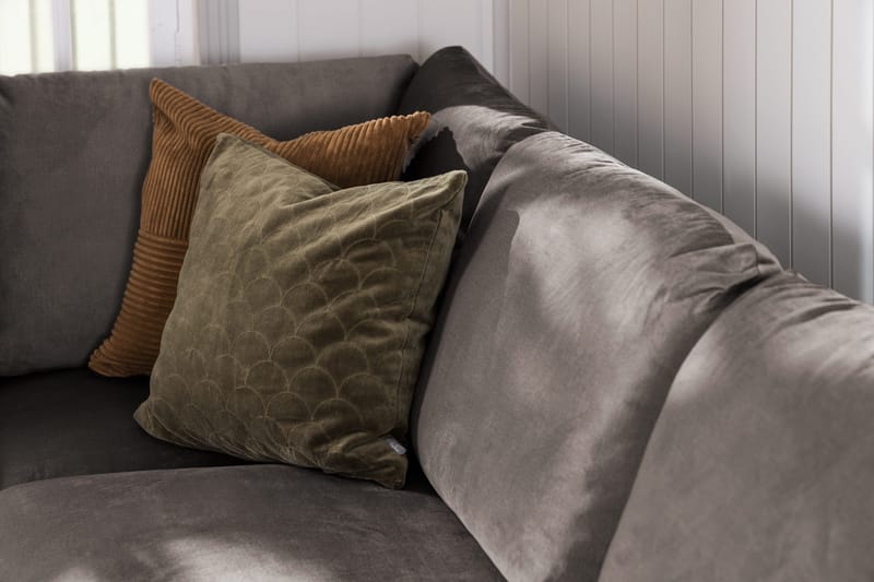 Trend 4-sits Högervänd U-formad Soffa med Divan och Schäslong i Sammet - Brun - Products - Möbler - Soffa - Divansoffa & schäslongsoffa - 4 sits soffa med divan