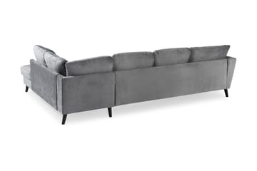 Trend 4-sits Högervänd U-formad Soffa med Divan och Schäslong i Sammet - Ljusgrå - Products - Möbler - Soffa - Divansoffa & schäslongsoffa - 4 sits soffa med divan