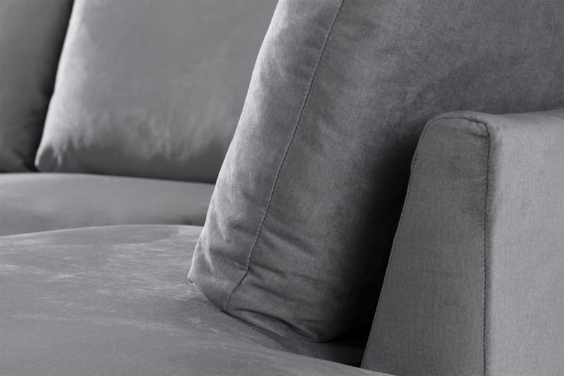 Trend 4-sits Högervänd U-formad Soffa med Divan och Schäslong i Sammet - Ljusgrå - Products - Möbler - Soffa - Divansoffa & schäslongsoffa - 4 sits soffa med divan
