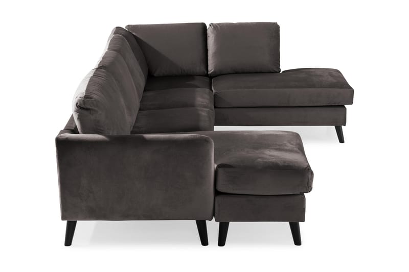 Trend 4-sits Högervänd U-formad Soffa med Divan och Schäslong i Sammet - Mörkgrå - Products - Möbler - Soffa - Divansoffa & schäslongsoffa - 4 sits soffa med divan