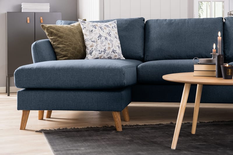 Trend 4-sits Högervänd U-formad Soffa med Divan och Schäslong i Tyg - Blå - Products - Möbler - Soffa - Divansoffa & schäslongsoffa - 4 sits soffa med divan