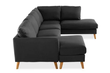 Trend 4-sits Högervänd U-formad Soffa med Divan och Schäslong i Tyg - Svart - Products - Möbler - Soffa - Divansoffa & schäslongsoffa - 4 sits soffa med divan
