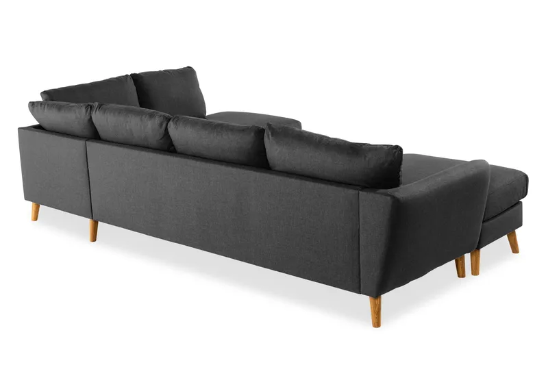 Trend 4-sits Högervänd U-formad Soffa med Divan och Schäslong i Tyg - Svart - Products - Möbler - Soffa - Divansoffa & schäslongsoffa - 4 sits soffa med divan