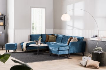 Trend 4-sits Vänstervänd L-formad Schäslongsoffa i Sammet - Blå - Products - Möbler - Soffa - Divansoffa & schäslongsoffa - 4 sits soffa med divan