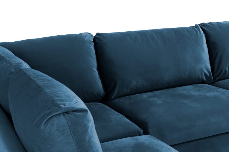 Trend 4-sits Vänstervänd L-formad Schäslongsoffa i Sammet - Blå - Products - Möbler - Soffa - Divansoffa & schäslongsoffa - 4 sits soffa med divan