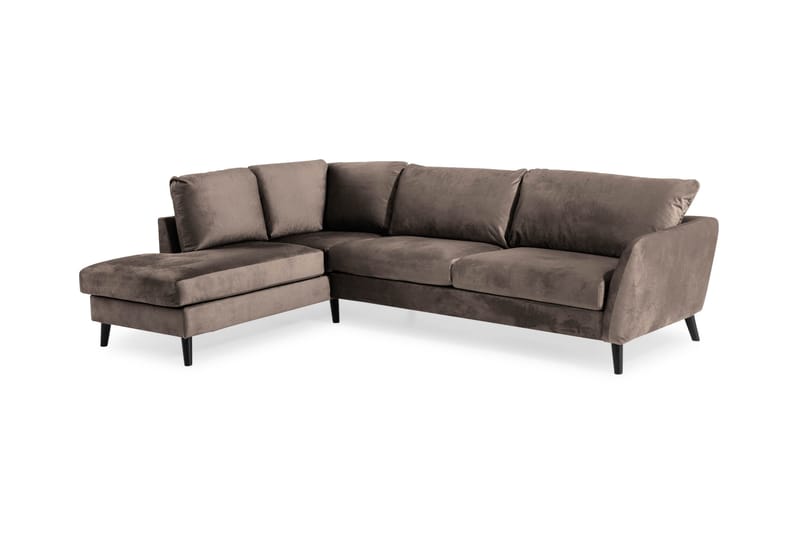 Trend 4-sits Vänstervänd L-formad Schäslongsoffa i Sammet - Brun - Products - Möbler - Soffa - Divansoffa & schäslongsoffa - 4 sits soffa med divan
