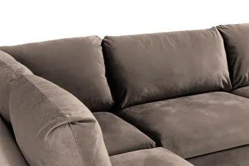 Trend 4-sits Vänstervänd L-formad Schäslongsoffa i Sammet - Brun - Products - Möbler - Soffa - Divansoffa & schäslongsoffa - 4 sits soffa med divan