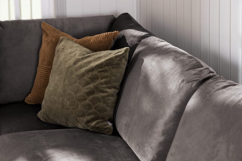 Trend 4-sits Vänstervänd L-formad Schäslongsoffa i Sammet - Mörkgrå - Products - Möbler - Soffa - Divansoffa & schäslongsoffa - 4 sits soffa med divan
