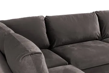 Trend 4-sits Vänstervänd L-formad Schäslongsoffa i Sammet - Mörkgrå - Products - Möbler - Soffa - Divansoffa & schäslongsoffa - 4 sits soffa med divan