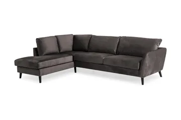 Trend 4-sits Vänstervänd L-formad Schäslongsoffa i Sammet - Mörkgrå - Products - Möbler - Soffa - Divansoffa & schäslongsoffa - 4 sits soffa med divan