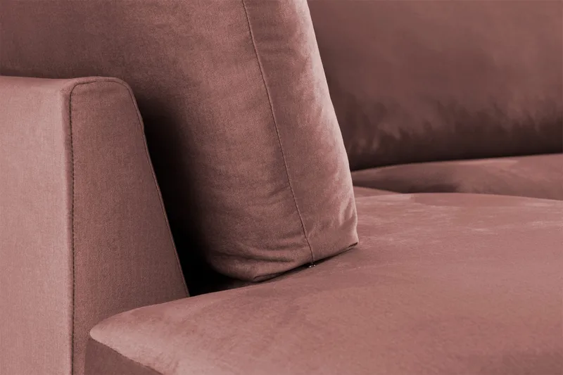 Trend 4-sits Vänstervänd L-formad Schäslongsoffa i Sammet - Rosa - Products - Möbler - Soffa - Divansoffa & schäslongsoffa - 4 sits soffa med divan