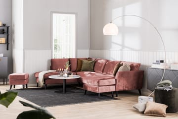 Trend 4-sits Vänstervänd L-formad Schäslongsoffa i Sammet - Rosa - Products - Möbler - Soffa - Divansoffa & schäslongsoffa - 4 sits soffa med divan