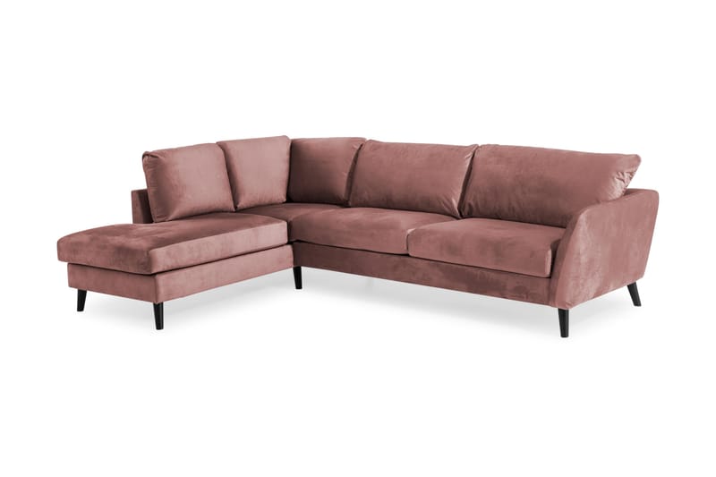 Trend 4-sits Vänstervänd L-formad Schäslongsoffa i Sammet - Rosa - Products - Möbler - Soffa - Divansoffa & schäslongsoffa - 4 sits soffa med divan