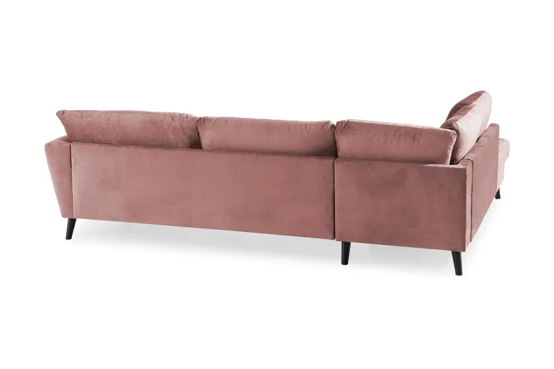 Trend 4-sits Vänstervänd L-formad Schäslongsoffa i Sammet - Rosa - Products - Möbler - Soffa - Divansoffa & schäslongsoffa - 4 sits soffa med divan
