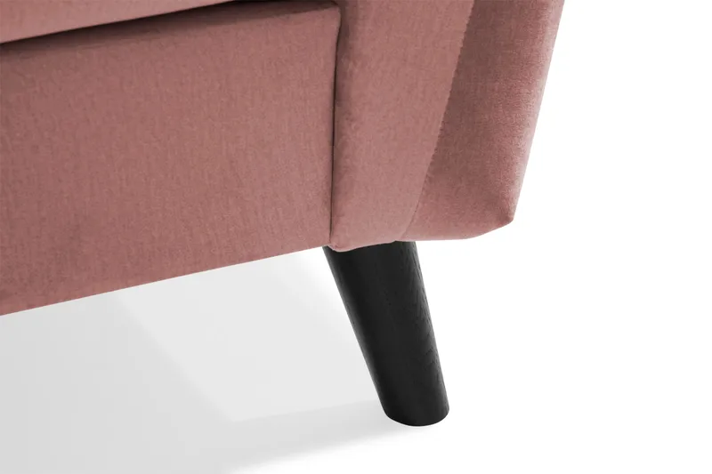 Trend 4-sits Vänstervänd L-formad Schäslongsoffa i Sammet - Rosa - Products - Möbler - Soffa - Divansoffa & schäslongsoffa - 4 sits soffa med divan