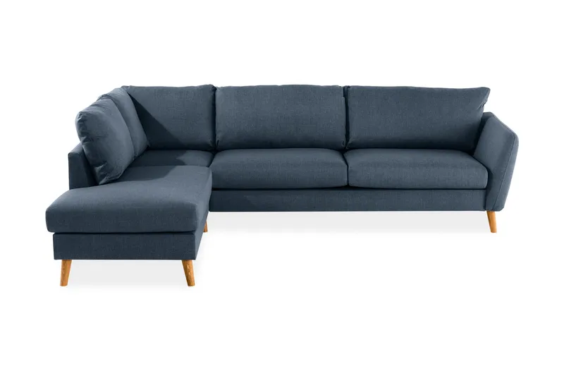 Trend 4-sits Vänstervänd L-formad Schäslongsoffa i Tyg, Blå