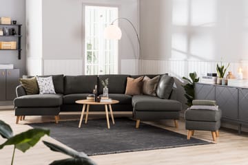 Trend 4-sits Vänstervänd L-formad Schäslongsoffa i Tyg - Svart - Products - Möbler - Soffa - Divansoffa & schäslongsoffa - 4 sits soffa med divan