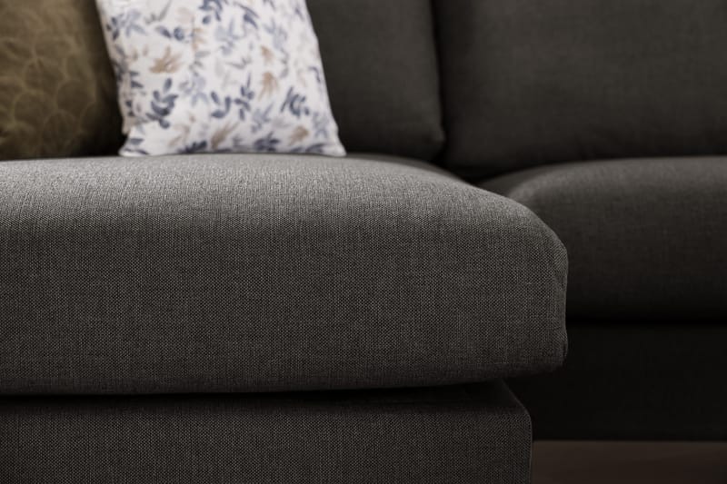 Trend 4-sits Vänstervänd L-formad Schäslongsoffa i Tyg - Svart - Products - Möbler - Soffa - Divansoffa & schäslongsoffa - 4 sits soffa med divan