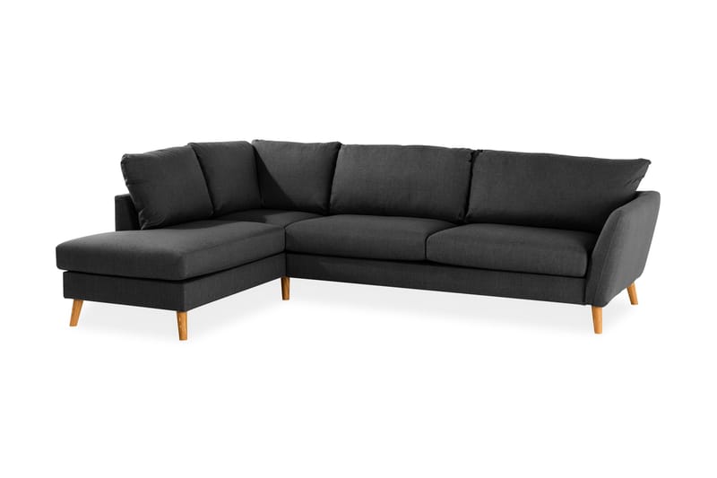 Trend 4-sits Vänstervänd L-formad Schäslongsoffa i Tyg - Svart - Products - Möbler - Soffa - Divansoffa & schäslongsoffa - 4 sits soffa med divan