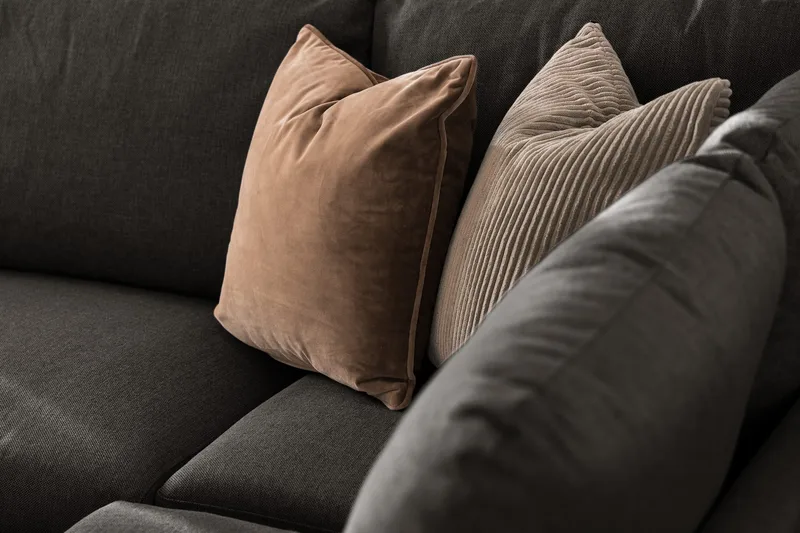 Trend 4-sits Vänstervänd L-formad Schäslongsoffa i Tyg - Svart - Products - Möbler - Soffa - Divansoffa & schäslongsoffa - 4 sits soffa med divan