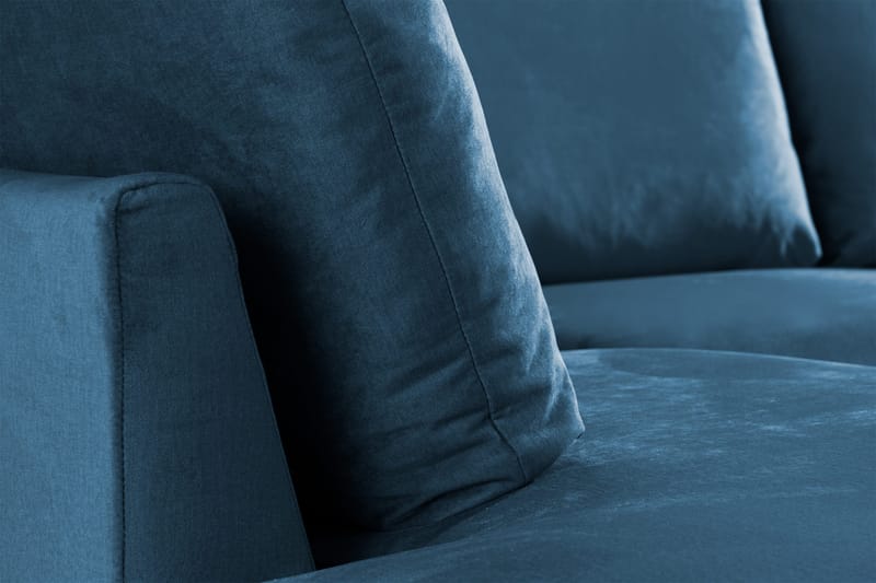 Trend 4-sits Vänstervänd U-formad Soffa med Divan och Schäslong i Sammet - Blå - Products - Möbler - Soffa - Divansoffa & schäslongsoffa - 4 sits soffa med divan